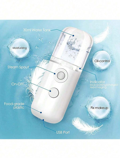 Mist Sprayer Mini 30ml Nano Portable Face Spray Facial Body Steamer Moisturizing Skin Care Tool
